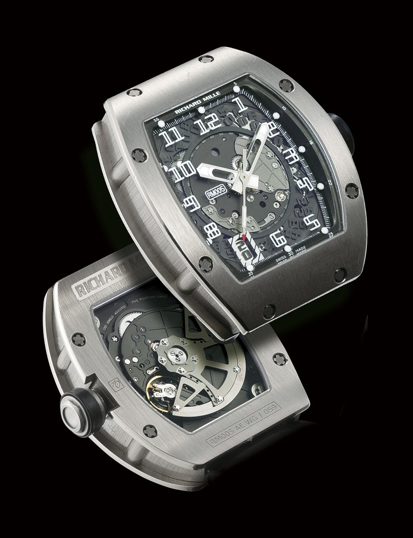 RICHARD MILLE, "RM 005"

18K WHITE GOLD TONNEAU-SHAPED SELF-WINDING WRISTWATCH WITH SWEEP SECONDS AND DATE DISPLAY
