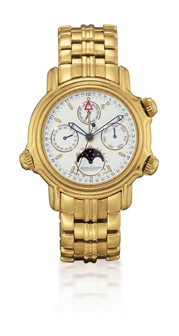 JAEGER-LECOULTRE, "GRAND REVÉIL"

18K GOLD SELF-WINDING PERPETUAL CALENDAR BRACELET WATCH WITH ALARM, MOON-PHASE DISPLAY AND 24-HOUR INDICATION