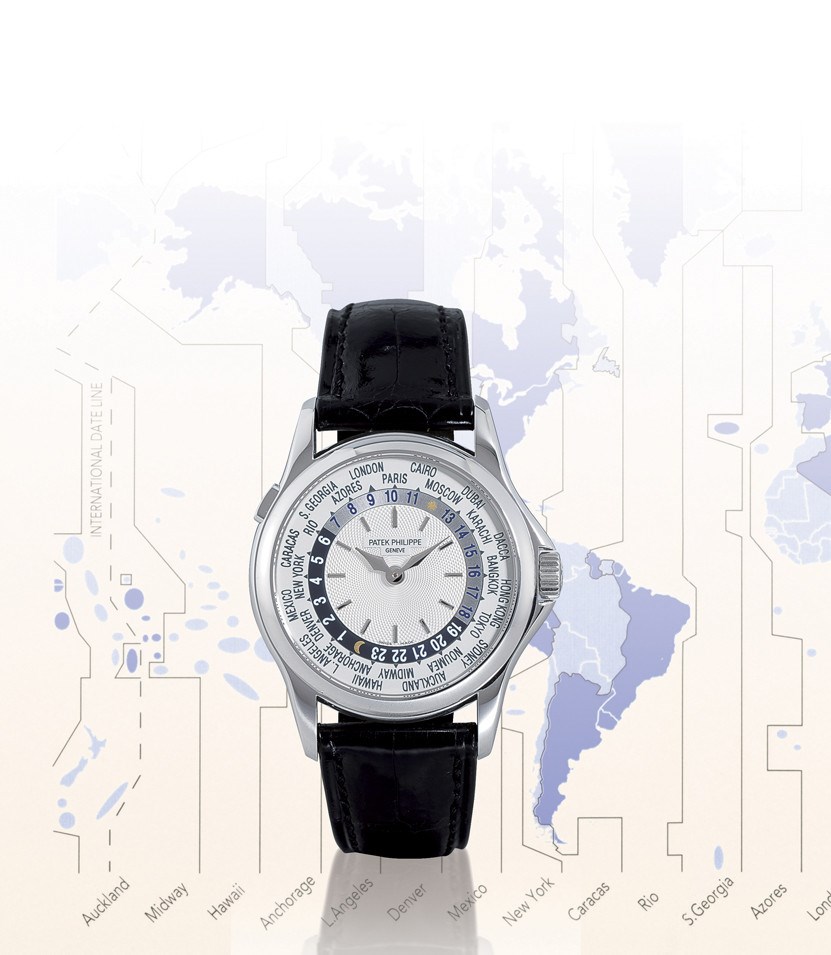 PATEK PHILIPPE, "WORLD TIME" REF. 5110G

18K WHITE GOLD SELF-WINDING WORLD TIME WRISTWATCH