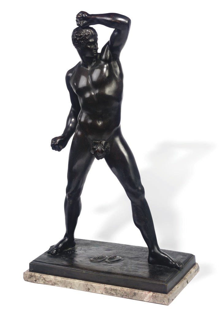 AN ITALIAN BRONZE FIGURE OF A PUGILIST