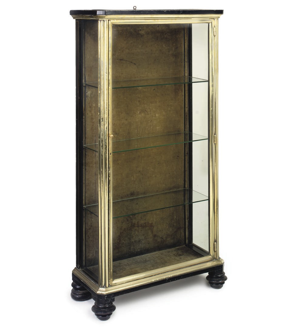 A FRENCH BRASS-MOUNTED AND EBONISED DISPLAY CABINET
