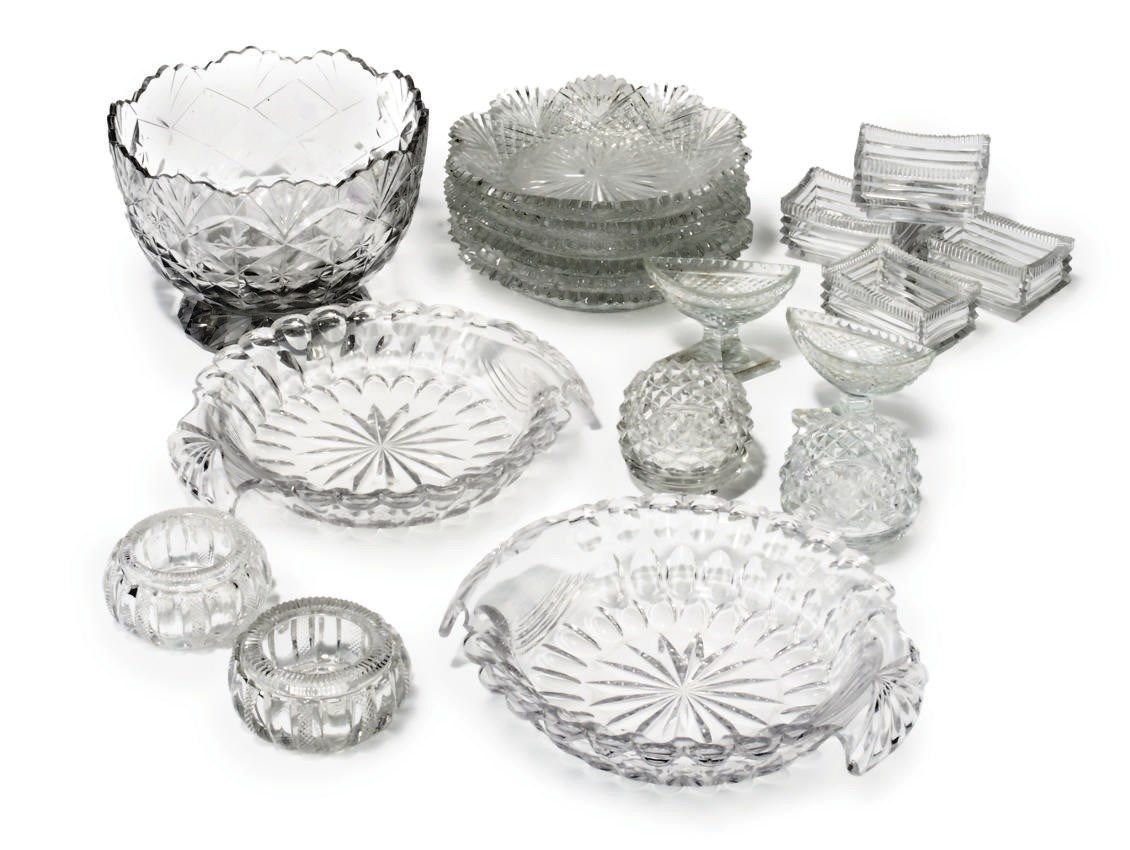 A GROUP OF CUT GLASS