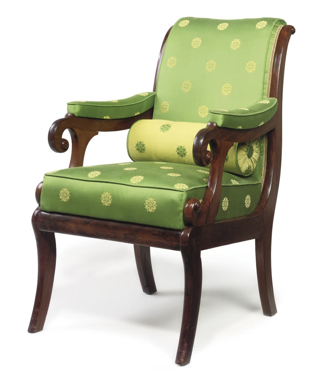 AN AMERICAN CLASSICAL MAHOGANY ARMCHAIR