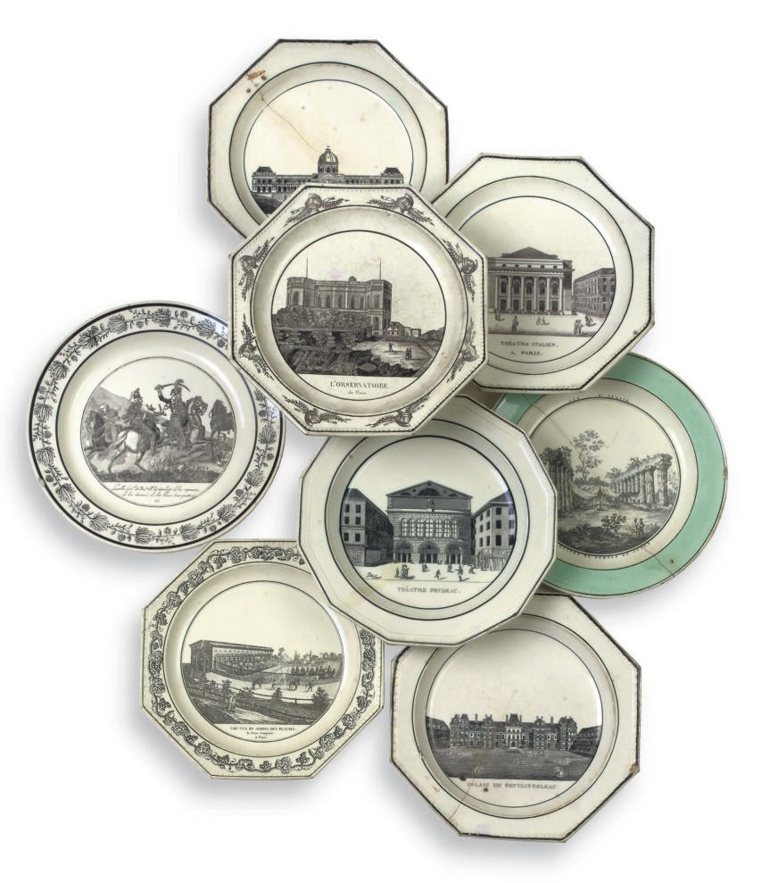 EIGHT VARIOUS FRENCH CREAMWARE PLATES