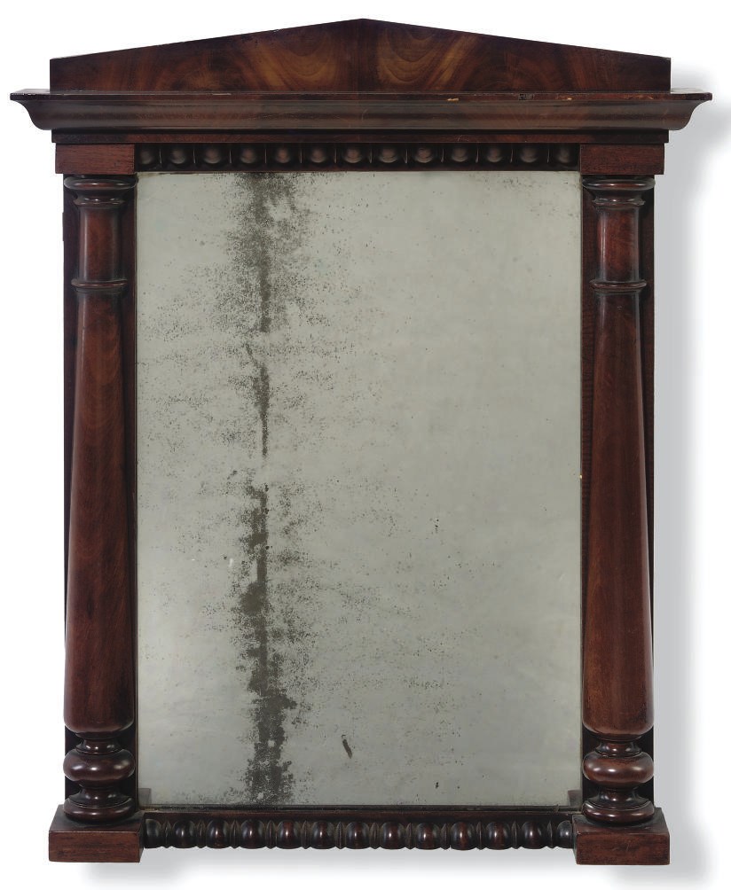 A RESTAURATION MAHOGANY MIRROR