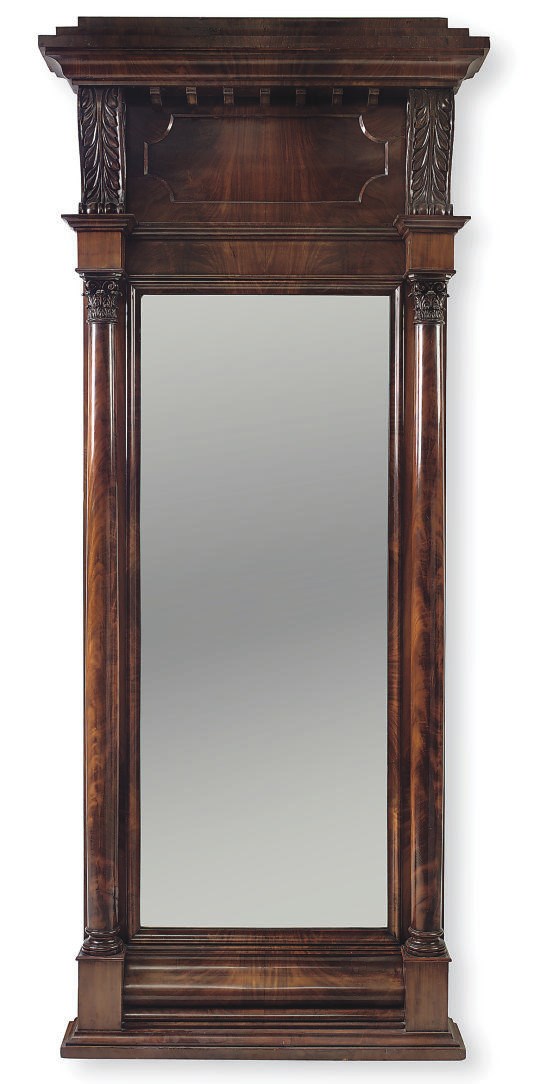 A NORTH GERMAN BIEDERMEIER MAHOGANY MIRROR