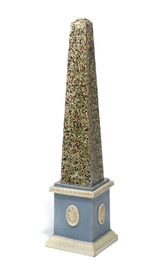 A STAFFORDSHIRE PEARLWARE OBELISK