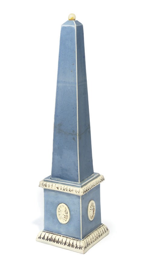 A STAFFORDSHIRE PEARLWARE OBELISK