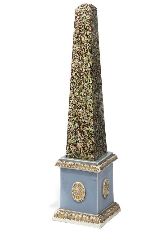 A RALPH WOOD PEARLWARE OBELISK