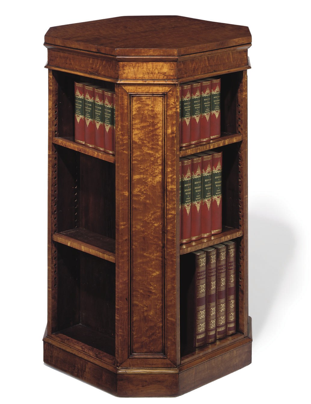 A WILLIAM IV BURR-MAPLE OPEN BOOKCASE