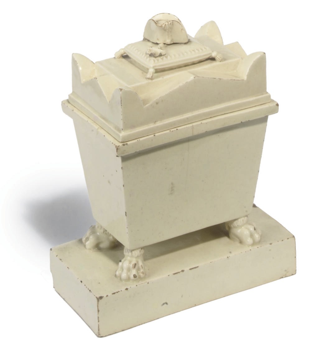 A CREAMWARE ENCRIER MODELLED AS NAPOLEON'S TOMB
