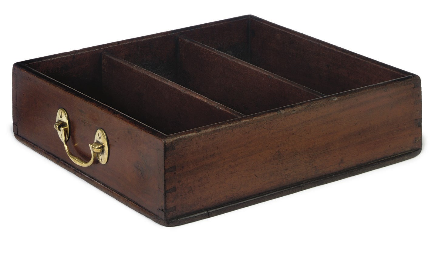 A GEORGE III MAHOGANY CUTLERY TRAY