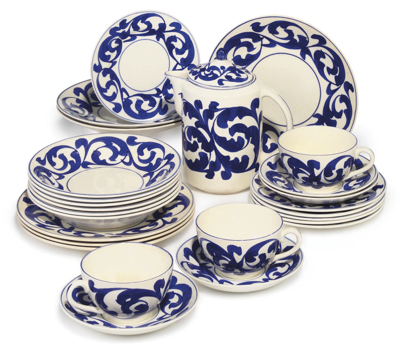 A BRISTOL POTTERY BREAKFAST SET