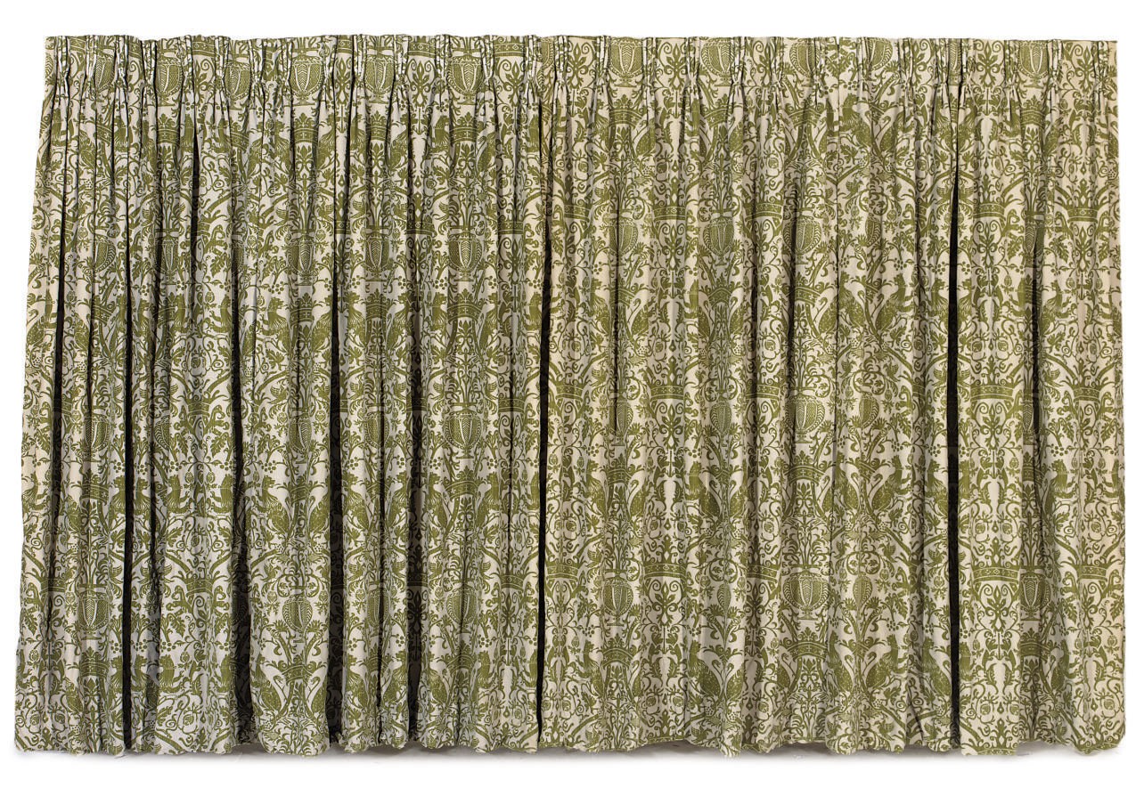TWO PAIRS OF ARTS AND CRAFTS WOVEN WOOL CURTAINS
