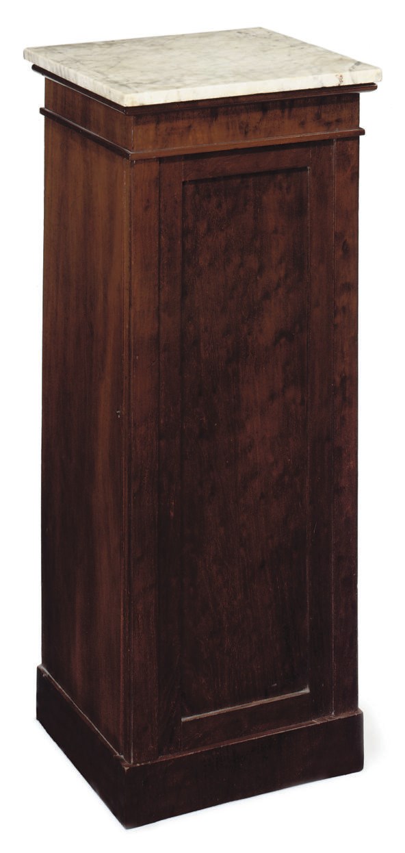 A GEORGE IV PLUM-PUDDING MAHOGANY BEDSIDE CABINET