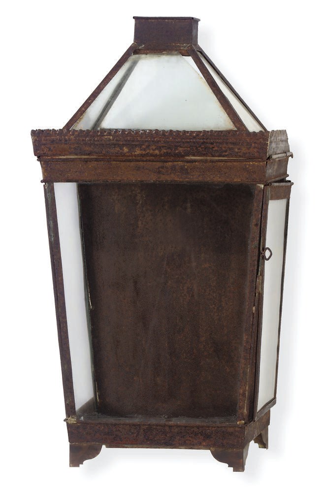 A FRENCH TOLE PEINTE WALL LANTERN