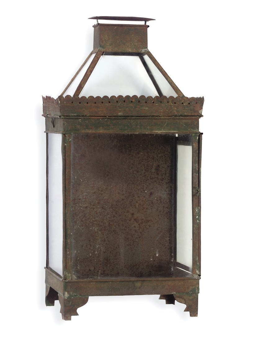 A FRENCH TOLE PEINTE WALL LANTERN