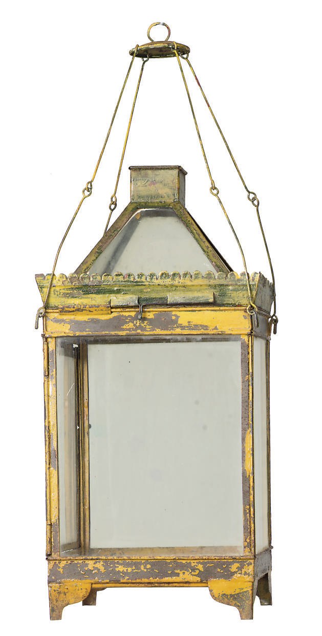 A CONTINENTAL TOLE PEINTE LANTERN