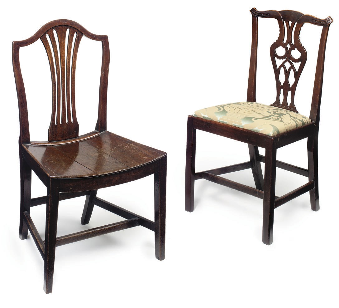 TWO GEORGE III MAHOGANY CHAIRS