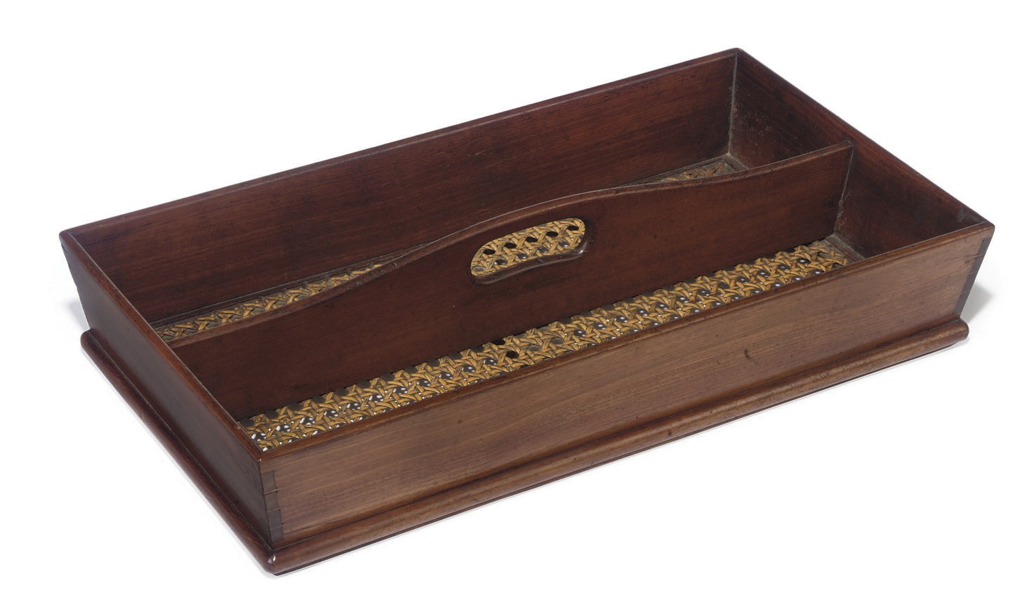 A VICTORIAN MAHOGANY BOOK TRAY