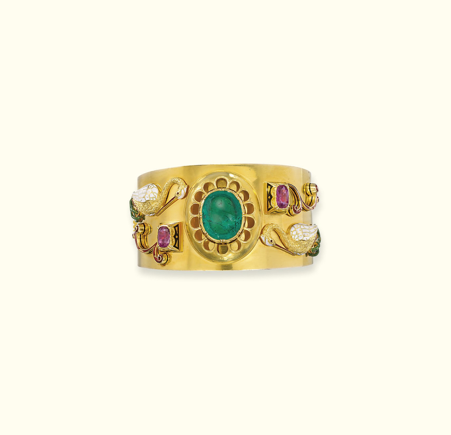 A GEM-SET AND ENAMEL BANGLE, BY RAYMOND YARD