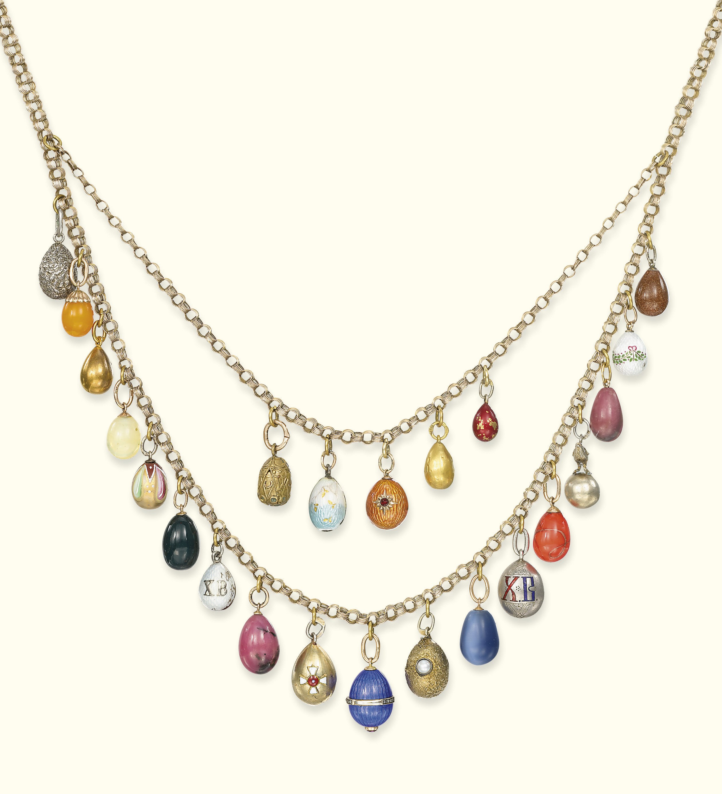A RUSSIAN EGG NECKLACE