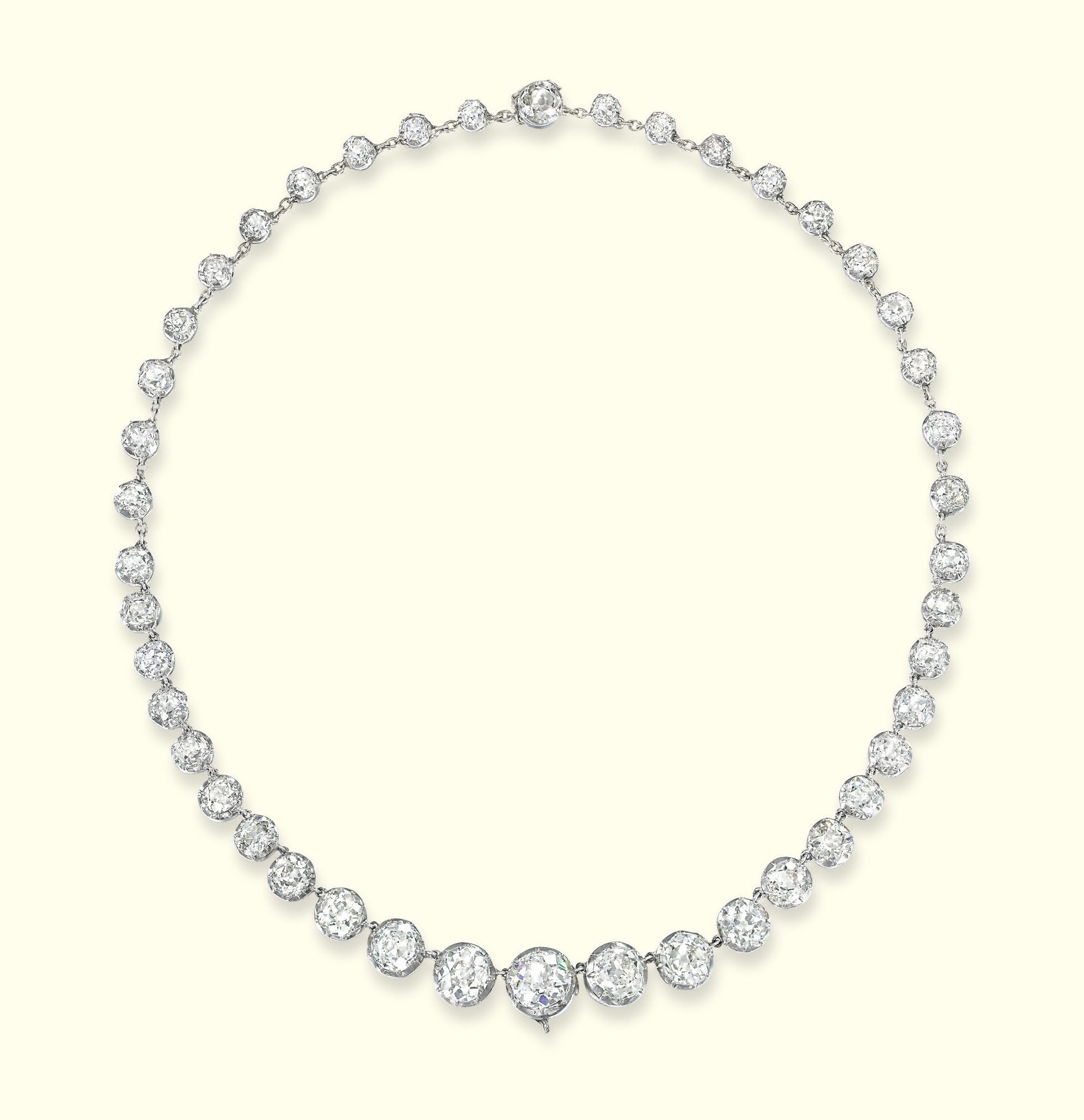 AN ANTIQUE DIAMOND RIVIERE