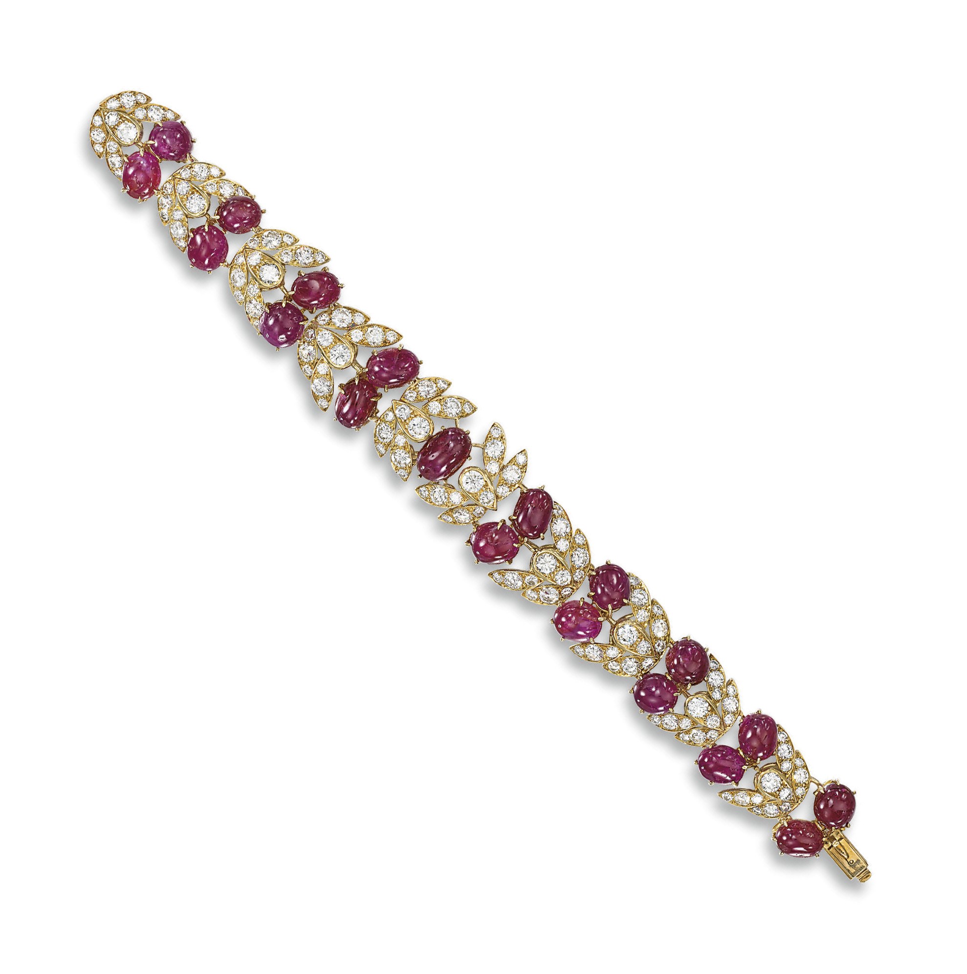 A RUBY AND DIAMOND BRACELET, BY VAN CLEEF & ARPELS
