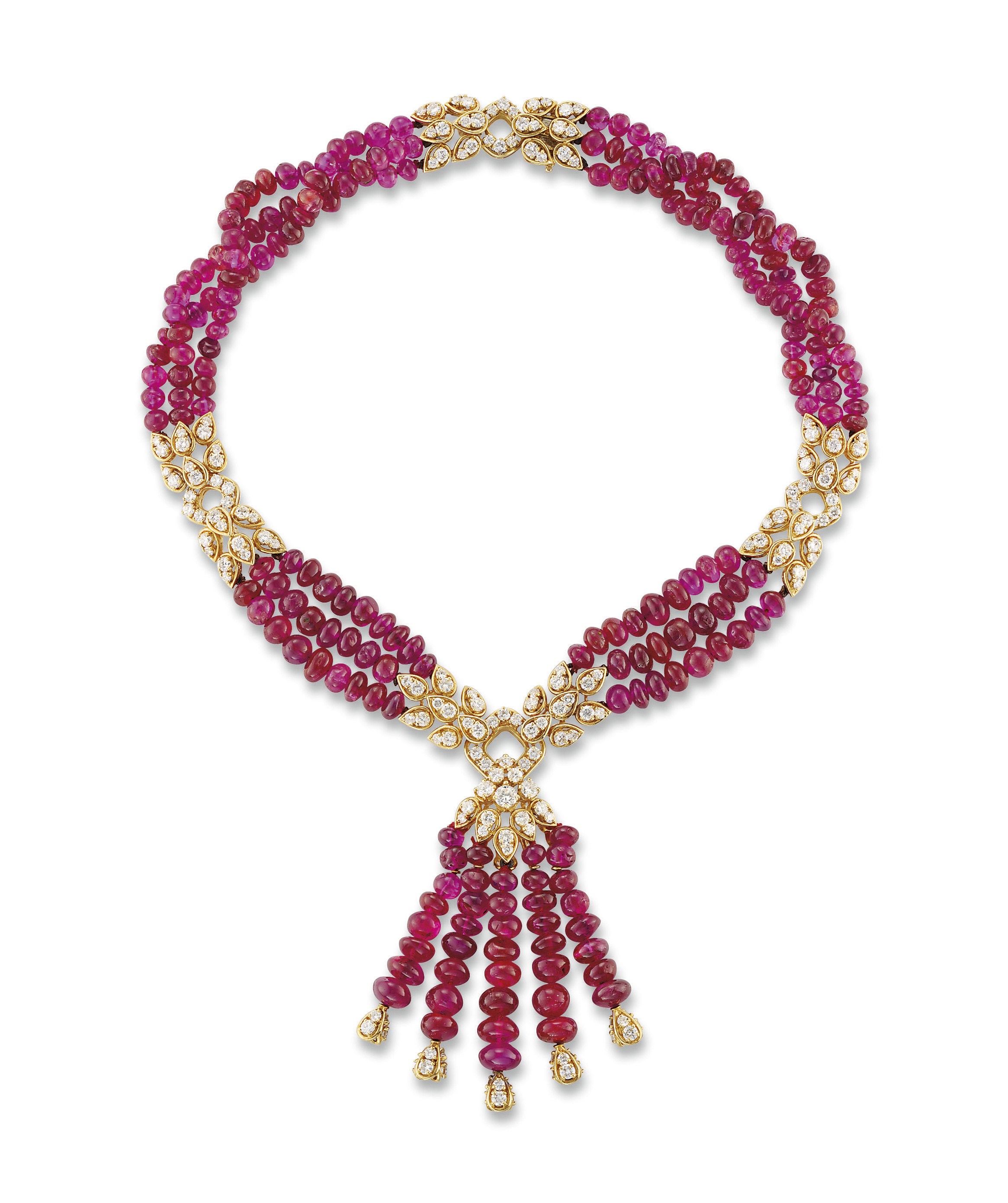 A RUBY AND DIAMOND 'SEGOVIA' NECKLACE, BY VAN CLEEF & ARPELS
