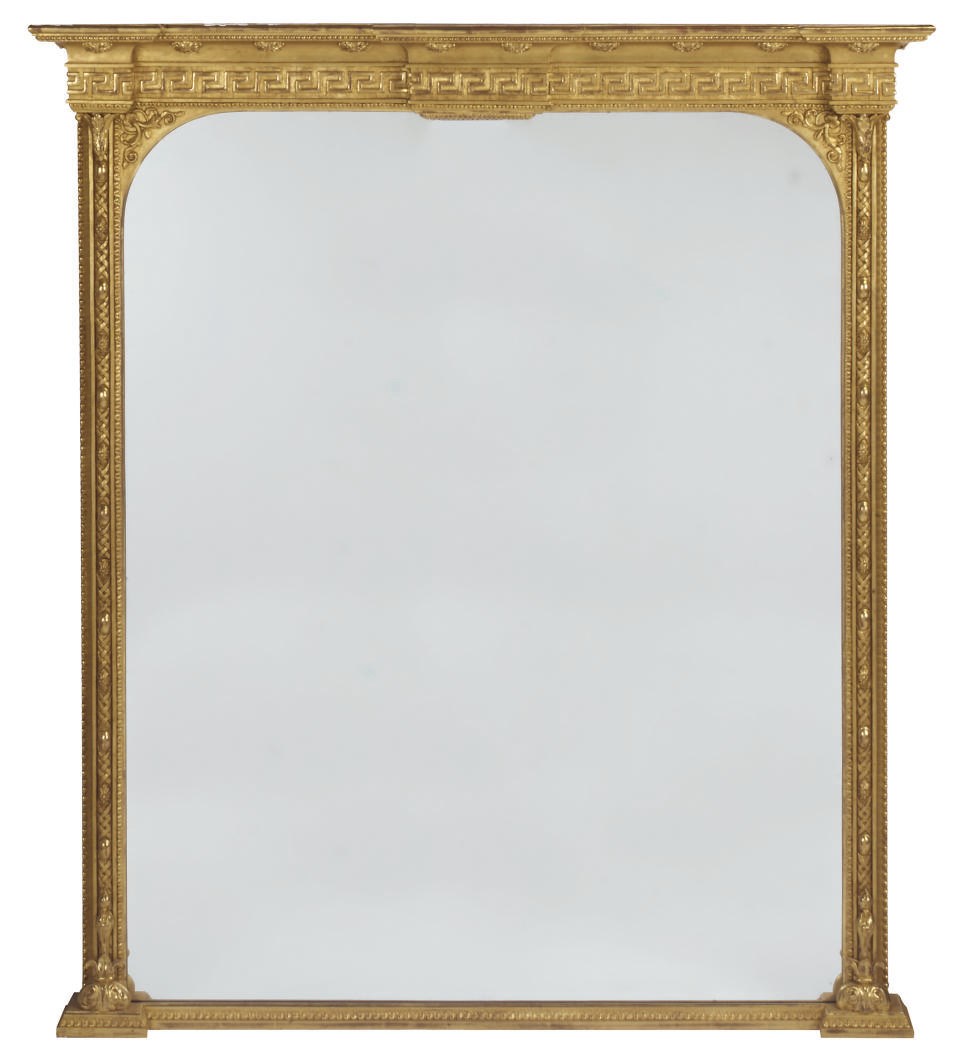 A LATE VICTORIAN GILTWOOD OVERMANTEL MIRROR