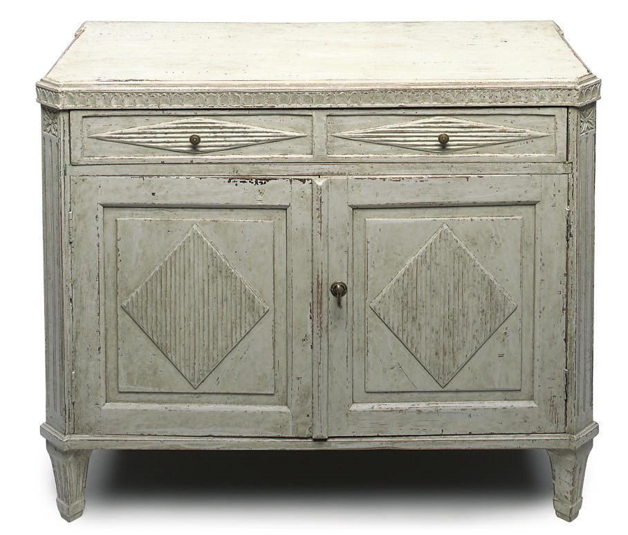 A GUSTAVIAN PAINTED SIDE CABINET