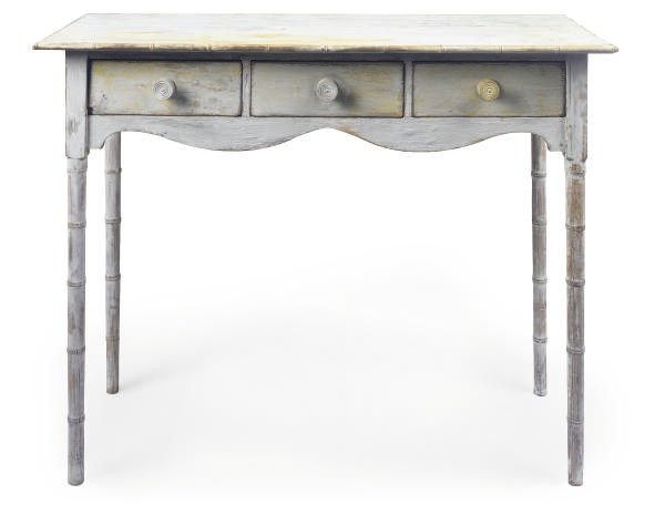 A FRENCH GREY PAINTED SIDE TABLE