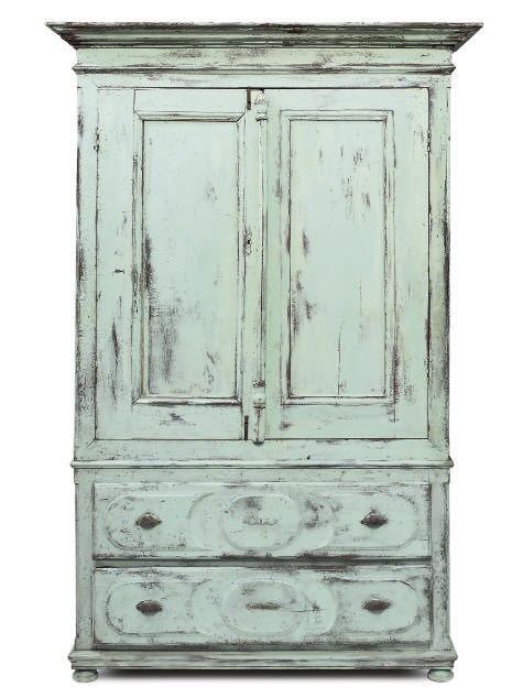 A FRENCH PAINTED LINEN PRESS