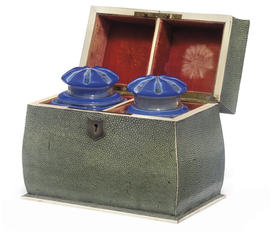A SHAGREEN TEA CADDY