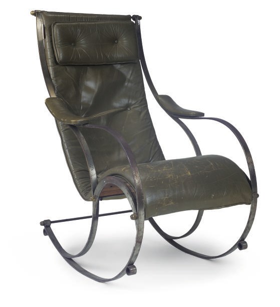 A STEEL ROCKING CHAIR