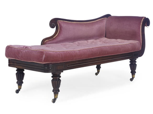 A WILLIAM IV ROSEWOOD CHAISE LONGUE