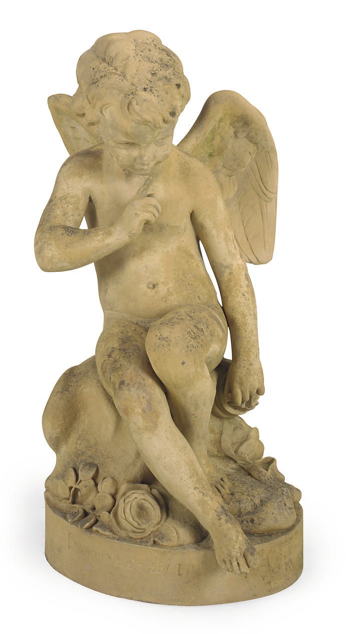 A TERRACOTTA FIGURE 'AMOUR AU SILENCE'