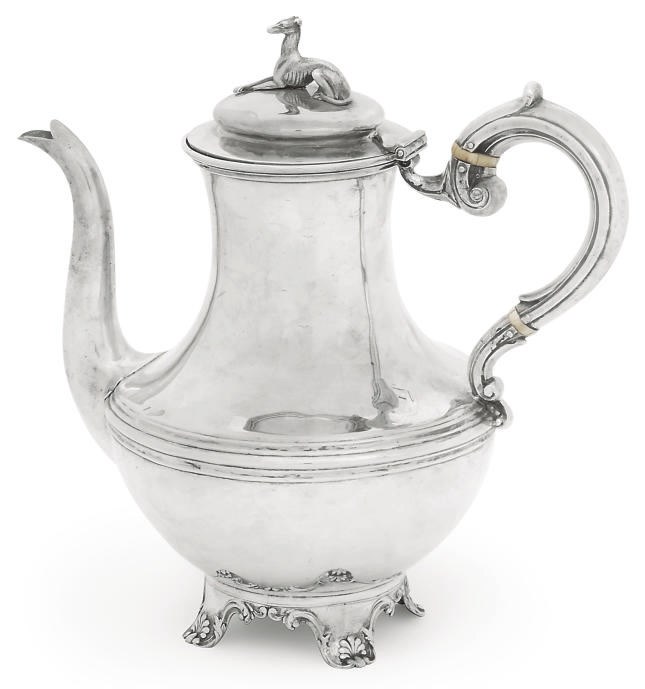 A VICTORIAN SILVER COFFEE POT