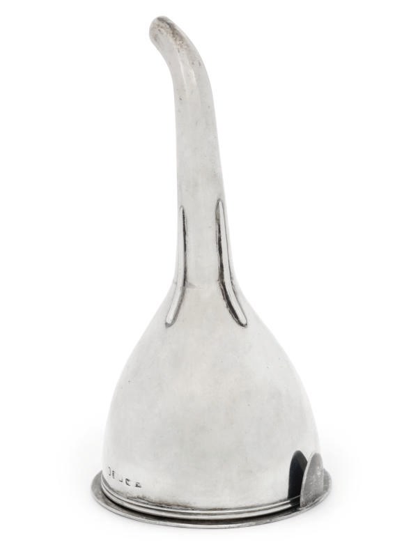 A GEORGE III SILVER WINE FUNNEL