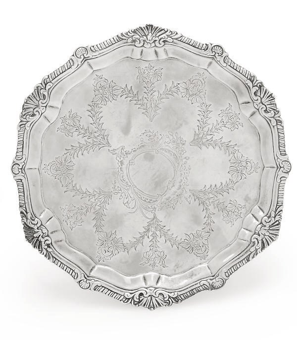 A GEORGE III IRISH SILVER SALVER