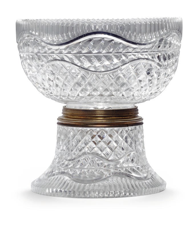 AN ENGLISH CUT-GLASS PUNCH-BOWL