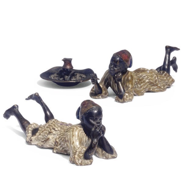 A PAIR OF AUSTRIAN COLD-PAINTED BRONZE FIGURES OF BOYS