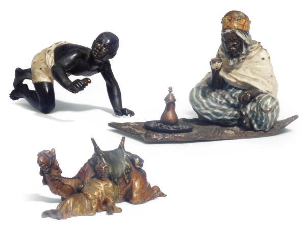 THREE AUSTRIAN COLD-PAINTED BRONZE FIGURES