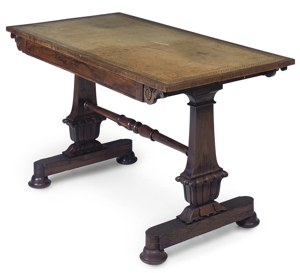 A WILLIAM IV ROSEWOOD LIBRARY TABLE