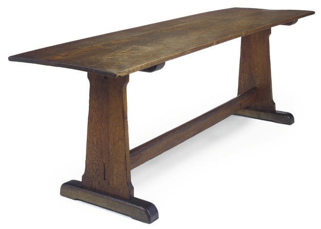 AN OAK REFECTORY TABLE