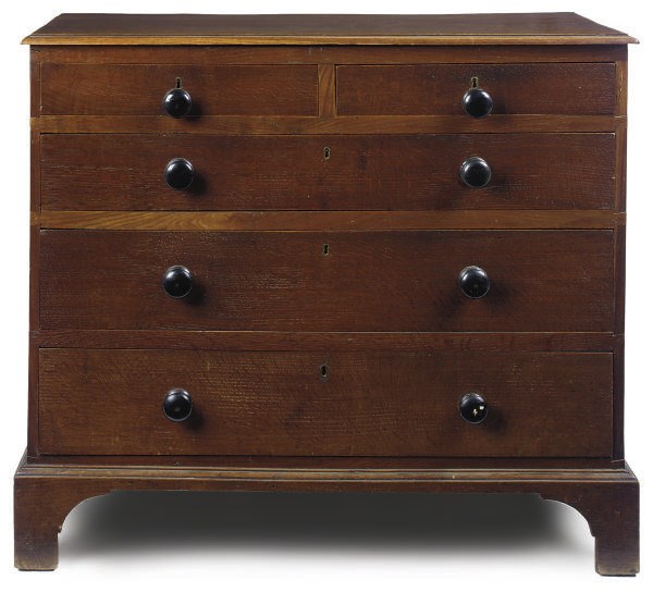 A GEORGE III OAK CHEST
