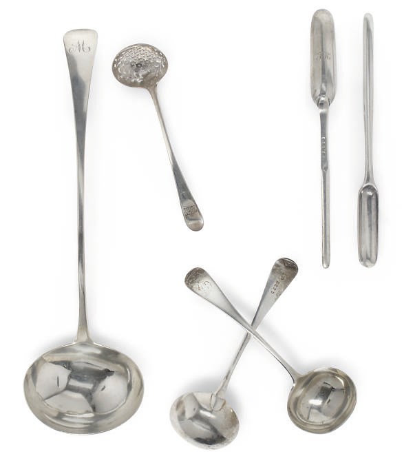 A GEORGE III SILVER OLD ENGLISH PATTERN SOUP LADLE