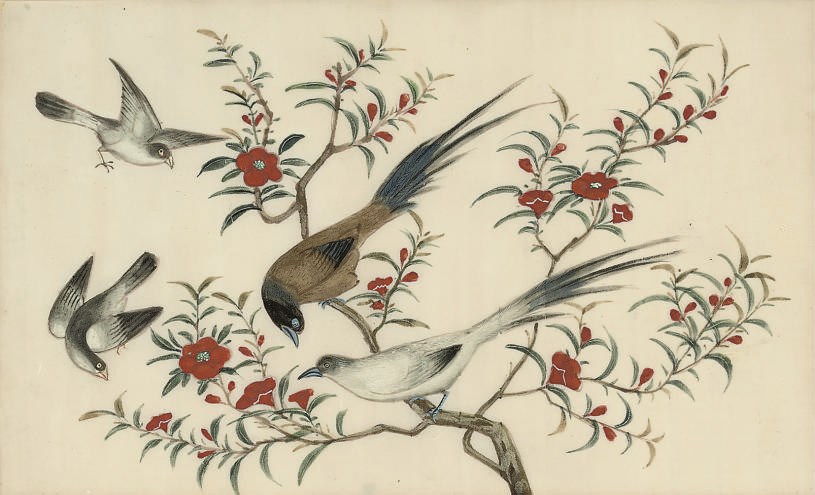 A Set of ten Chinese rice paper paintings