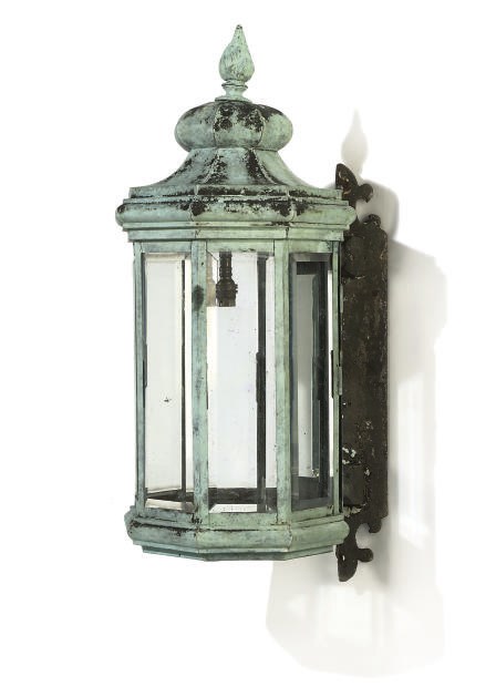 A COPPER HEXAGONAL LANTERN