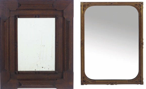 A VICTORIAN ARTS AND CRAFTS OAK MIRROR